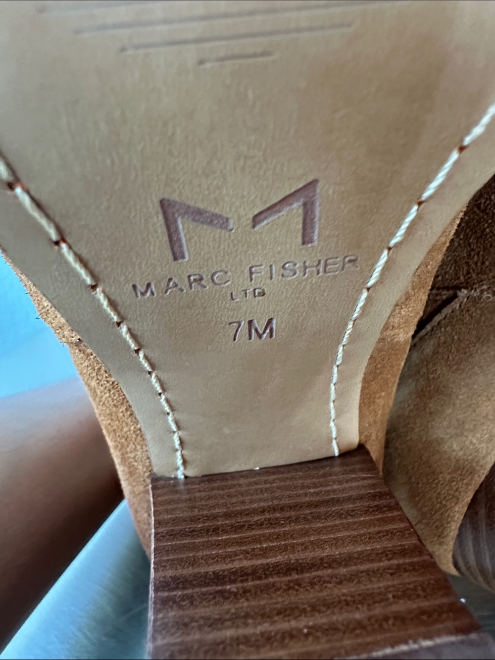 Marc Fisher Suede Ankle Boots in Cognac Brown - Picture 2 of 6